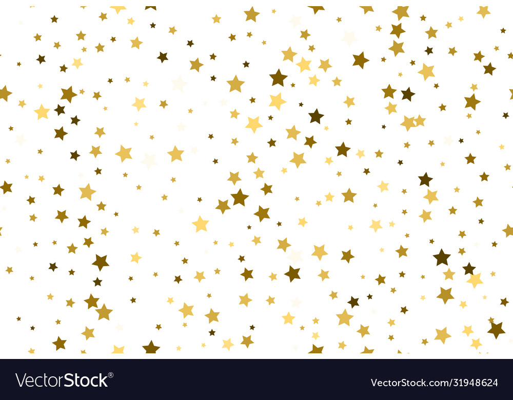 Seamless golden star pattern Royalty Free Vector Image