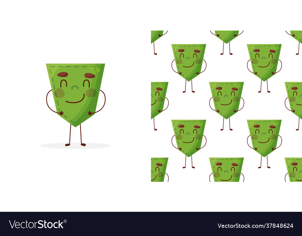 Seamless pattern cucumber-shaped patch pocket vector image Seamless pattern cucumber-shaped patch pocket