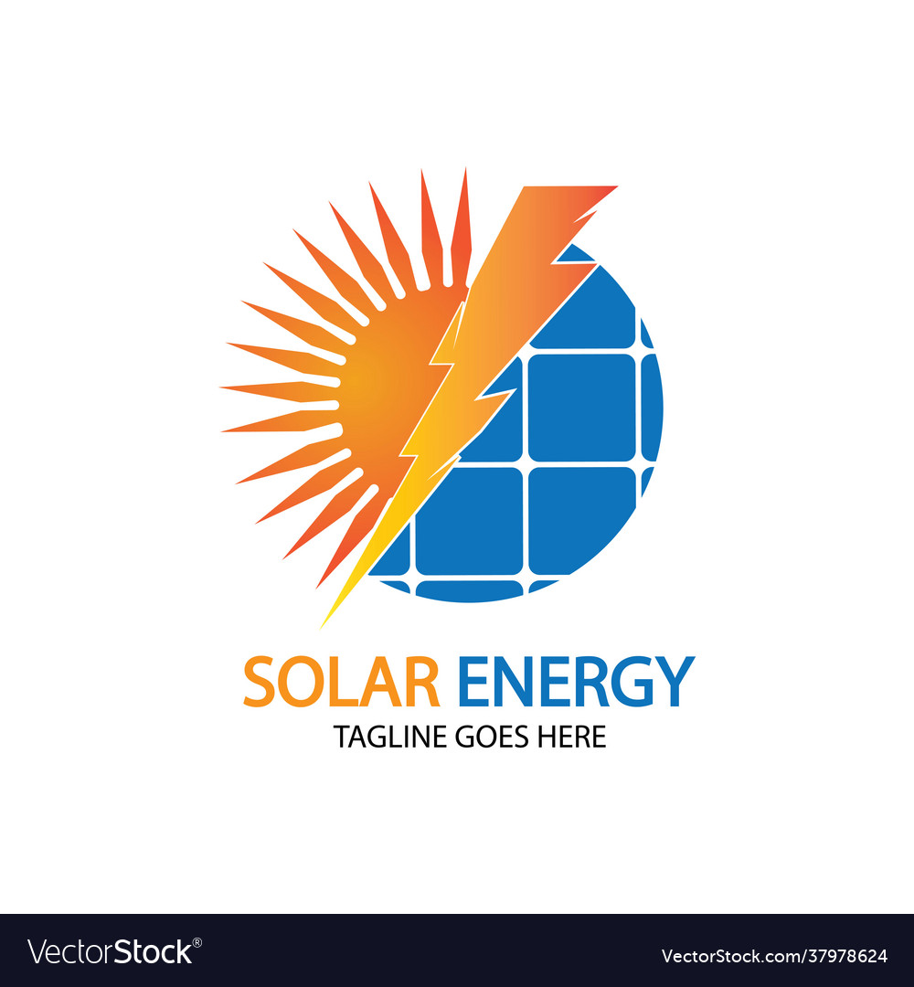 Sun solar energy logo design template tech Vector Image