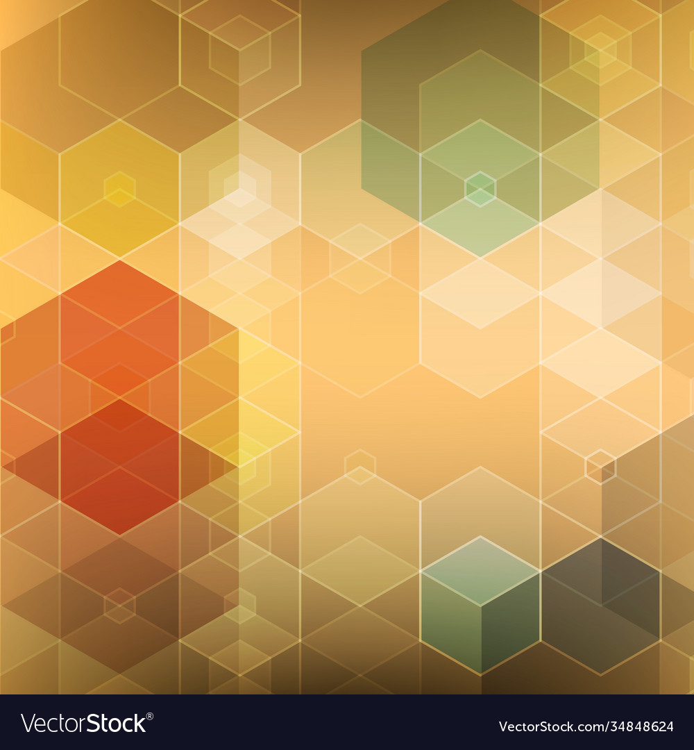 Template design geometric color hexagon abstract vector image Template design geometric color hexagon abstract
