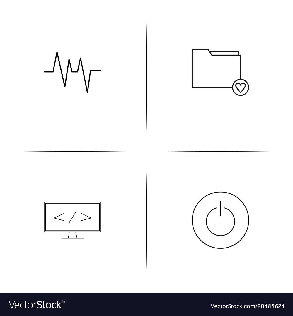 Web and text simple linear icons set outlined