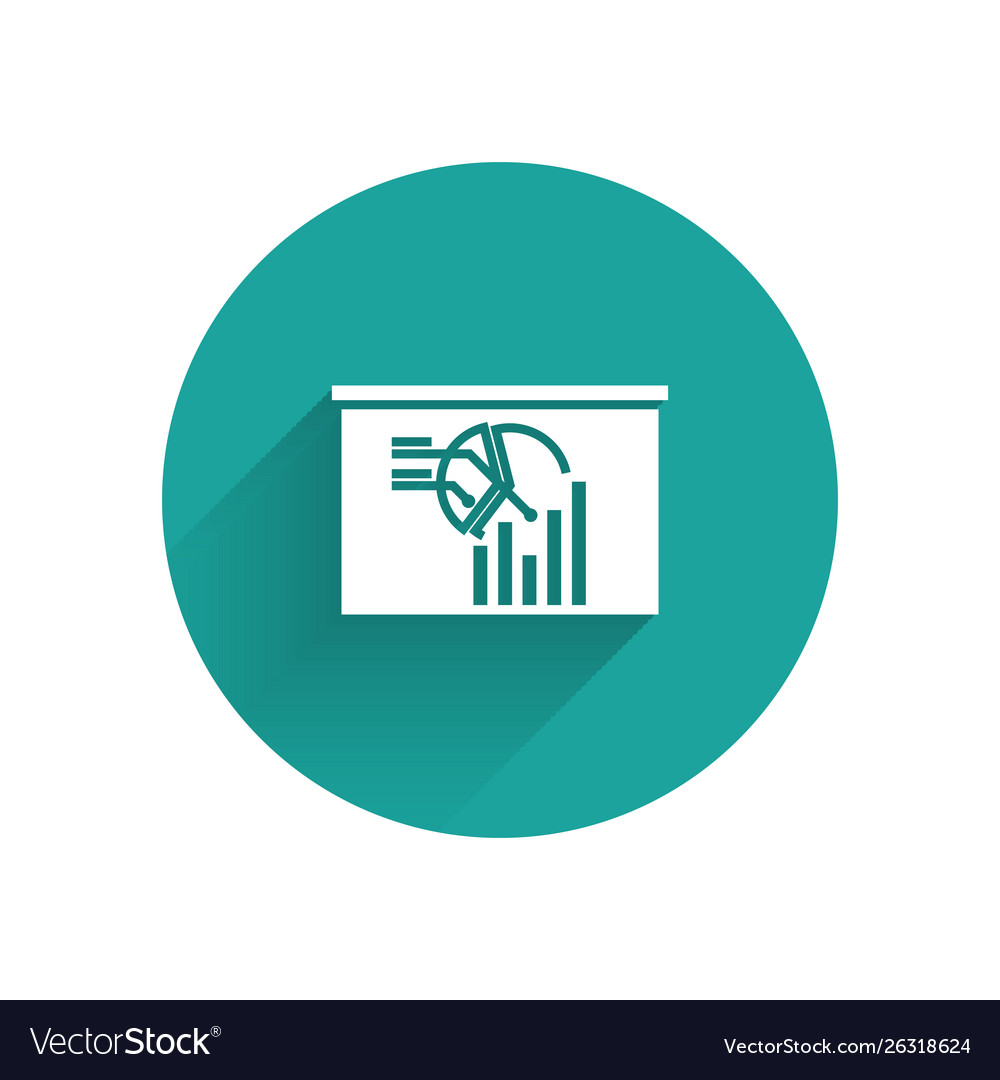 White board with graph chart icon isolated vector image White board with graph chart icon isolated
