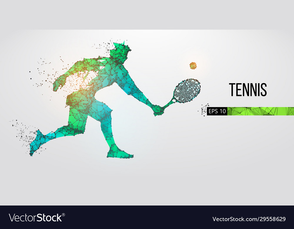 Abstract silhouette tennis player man Royalty Free Vector