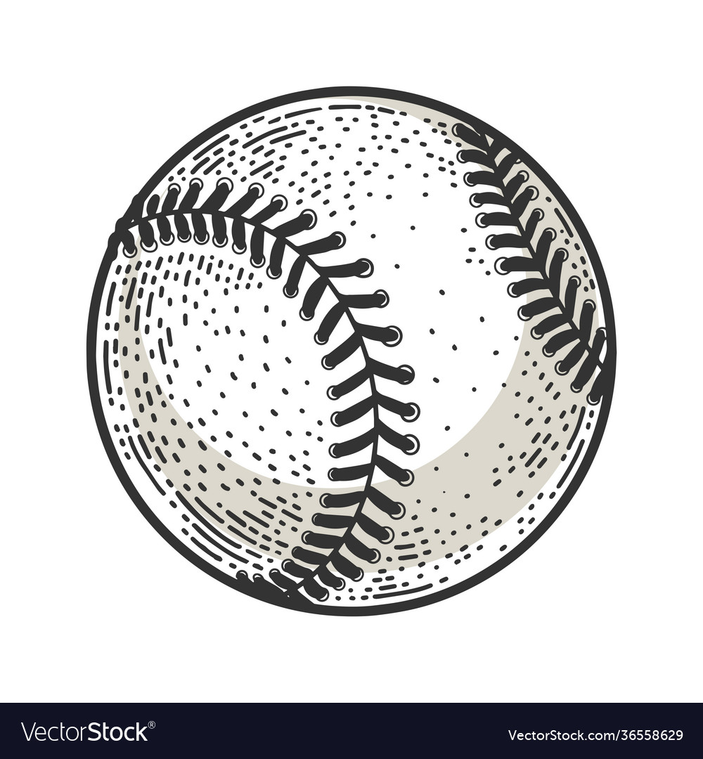 Baseball Ball Sketch - Monochrome