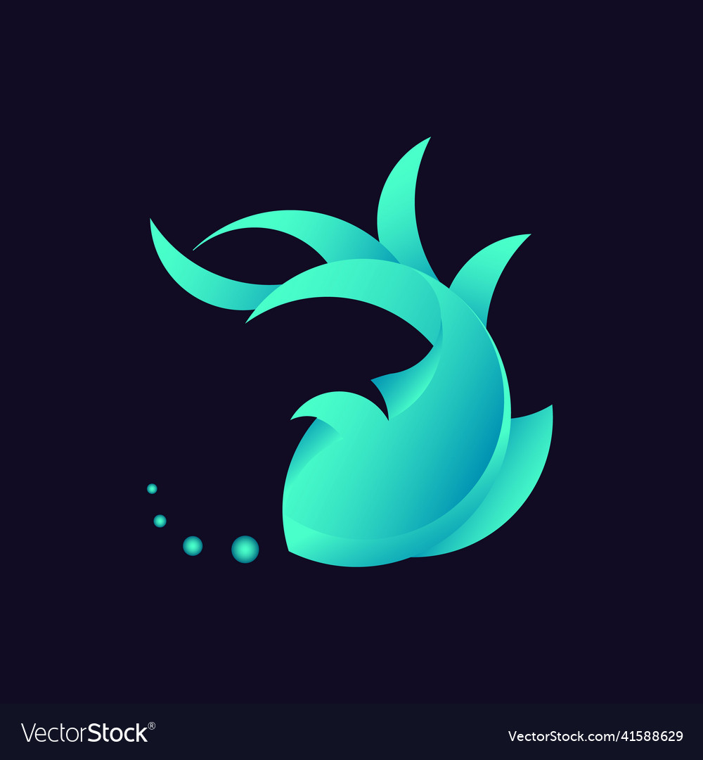 Blue goldfish with bulbs on a dark background Vector Image