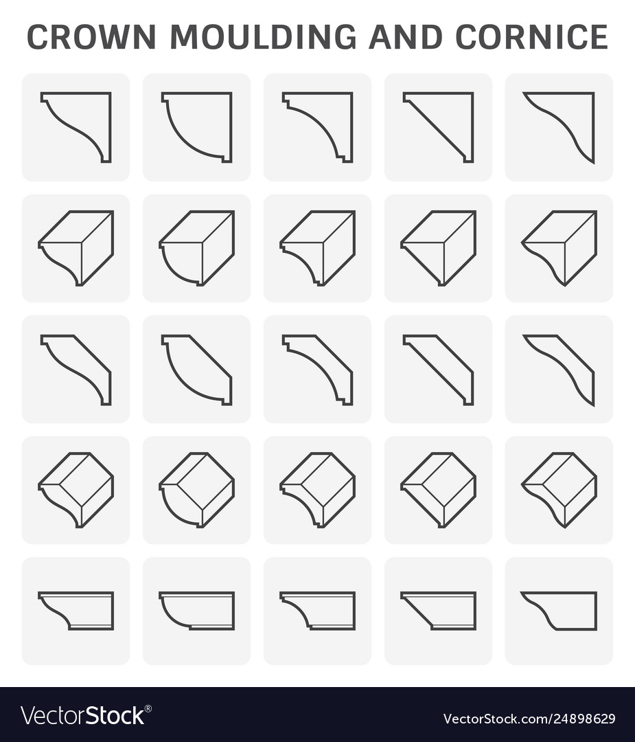 Crown Moulding & Cornice Icon Set