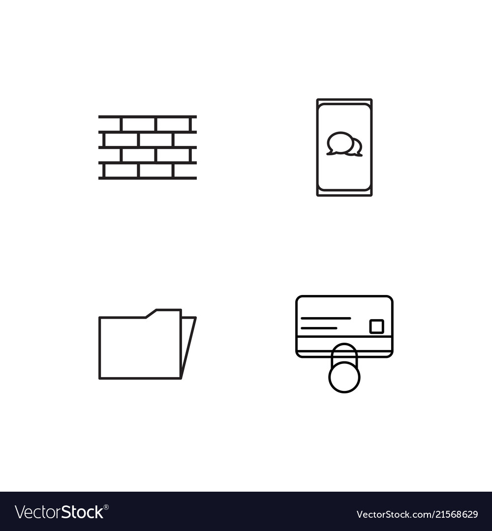 Cyber security linear icons set simple outline