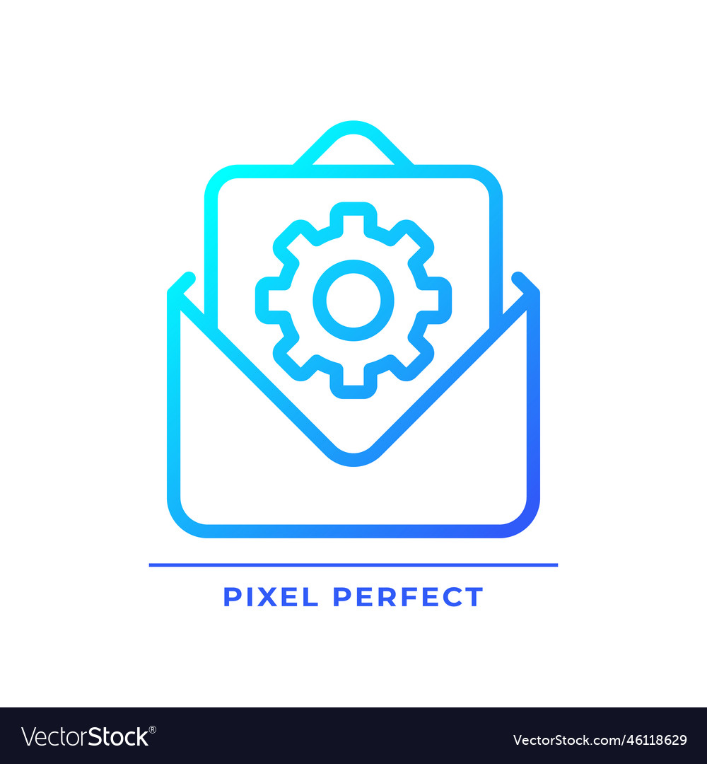 Email settings pixel perfect gradient linear icon vector image Email settings pixel perfect gradient linear icon