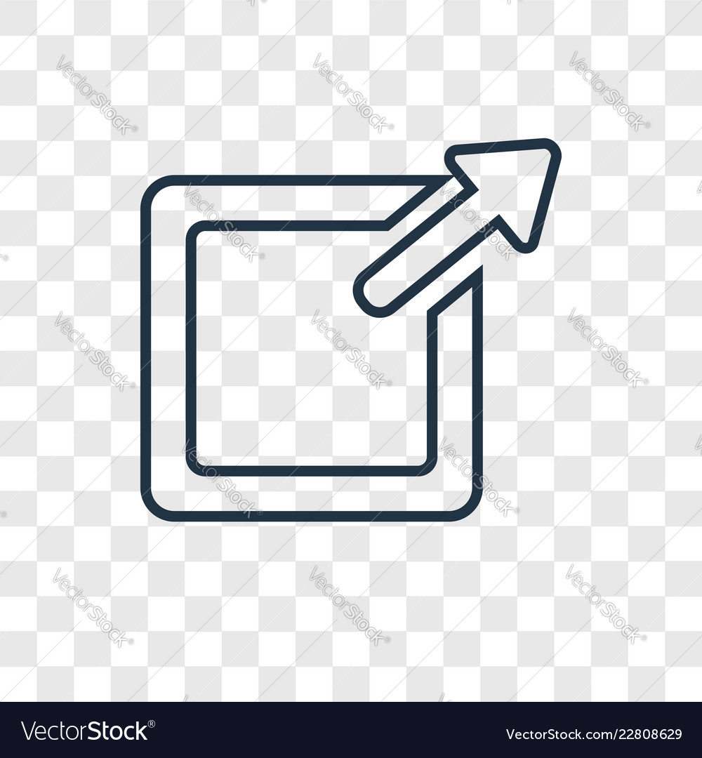 Exit top right concept linear icon isolated
