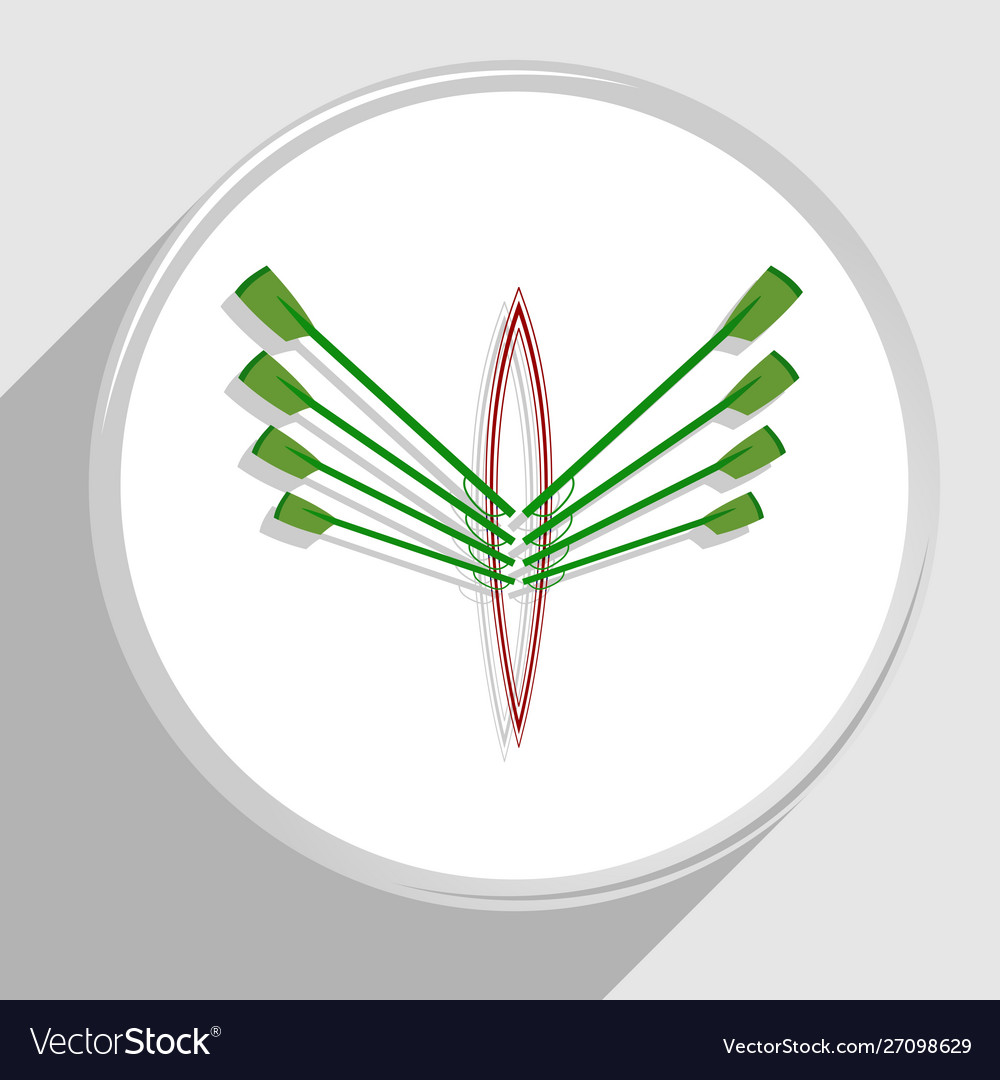 Green and red rowing emblem image