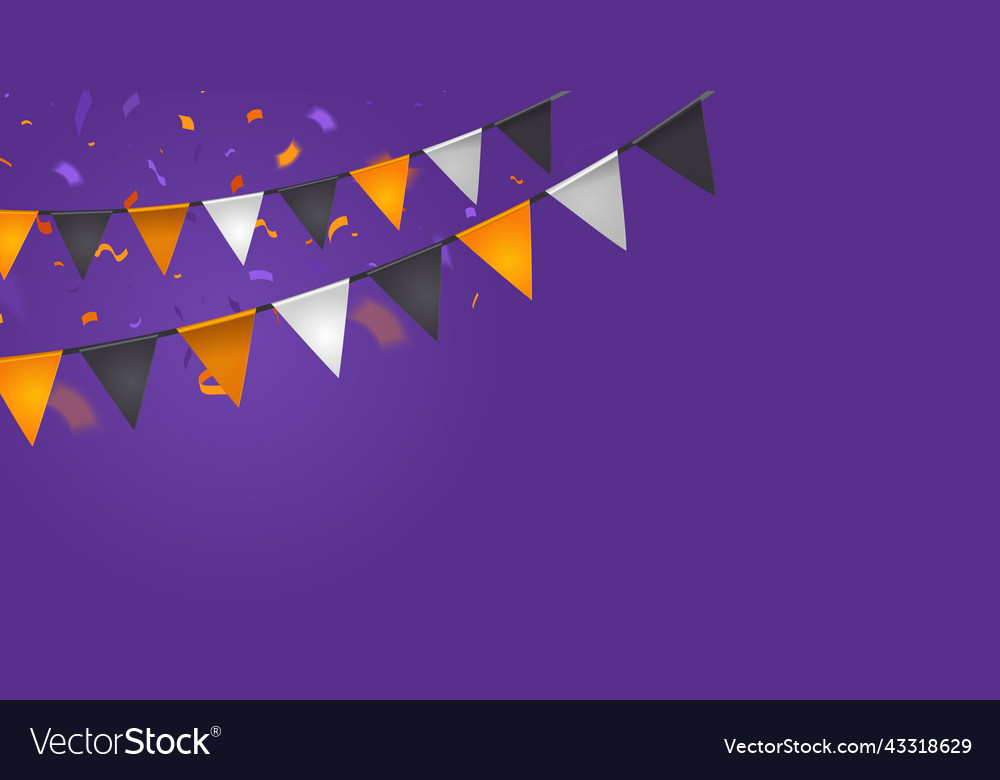 Halloween flags for happy halloweenhalloween vector image Halloween flags for happy halloweenhalloween