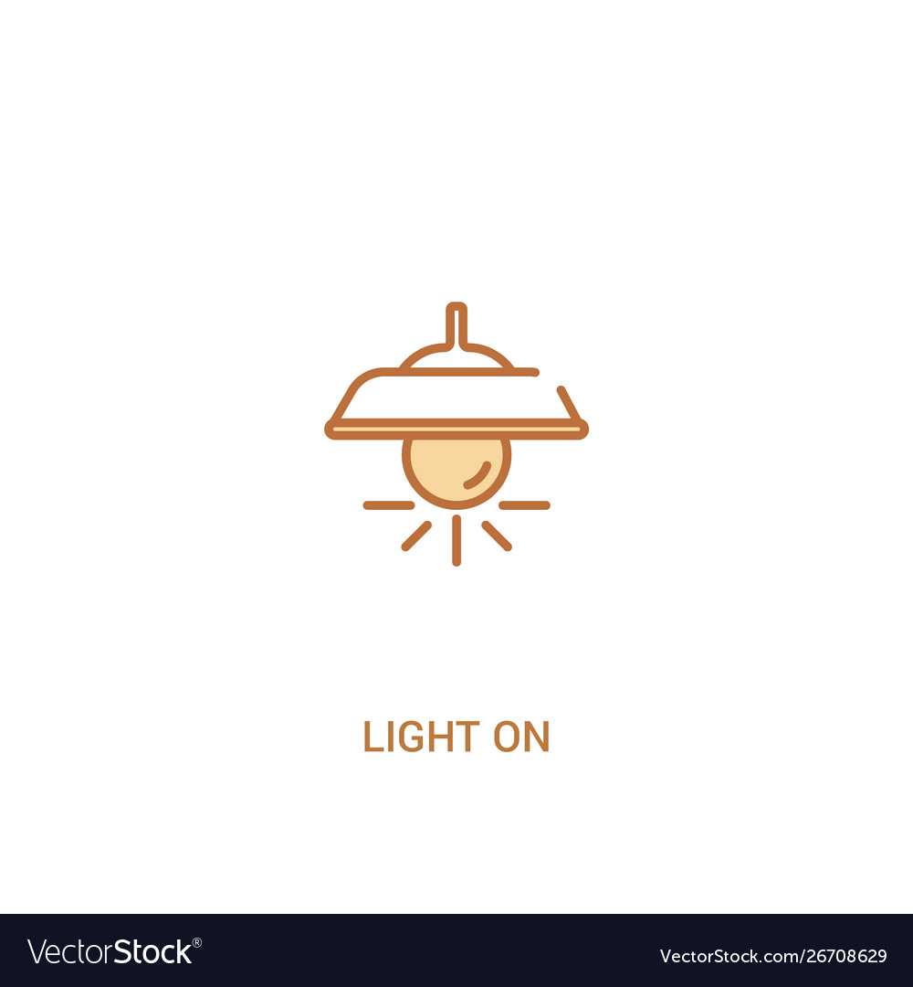 Light on concept 2 colored icon simple line vector image Light on concept 2 colored icon simple line