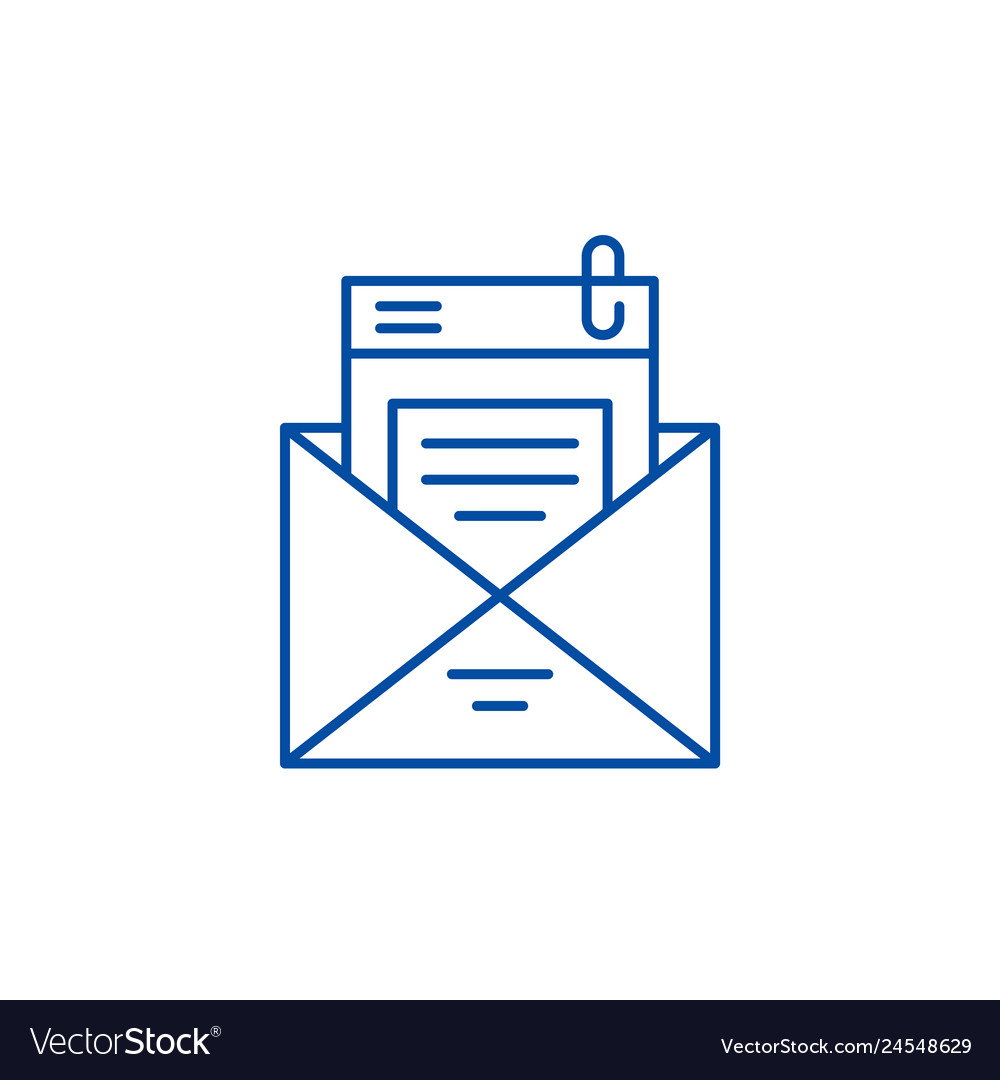Mailing list line icon concept flat vector image Mailing list line icon concept flat