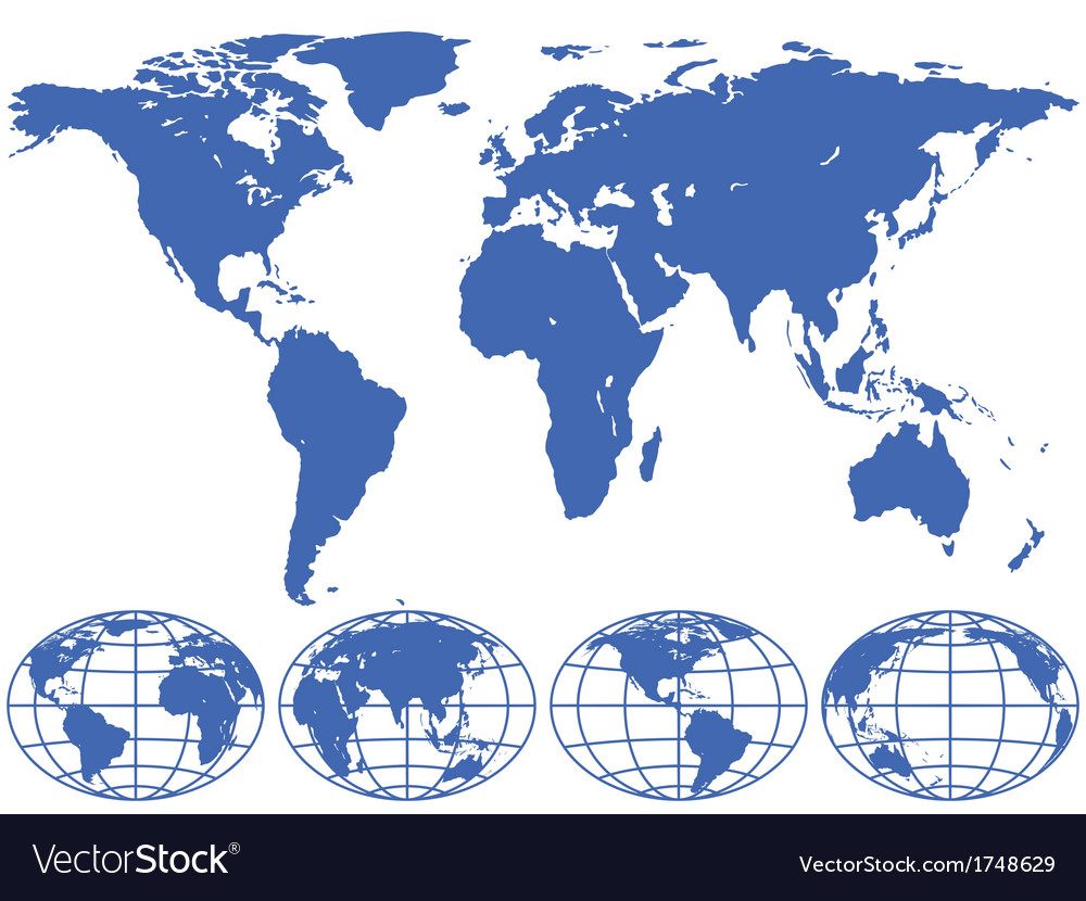 Map And Globes Royalty Free Vector Image Vectorstock 6888