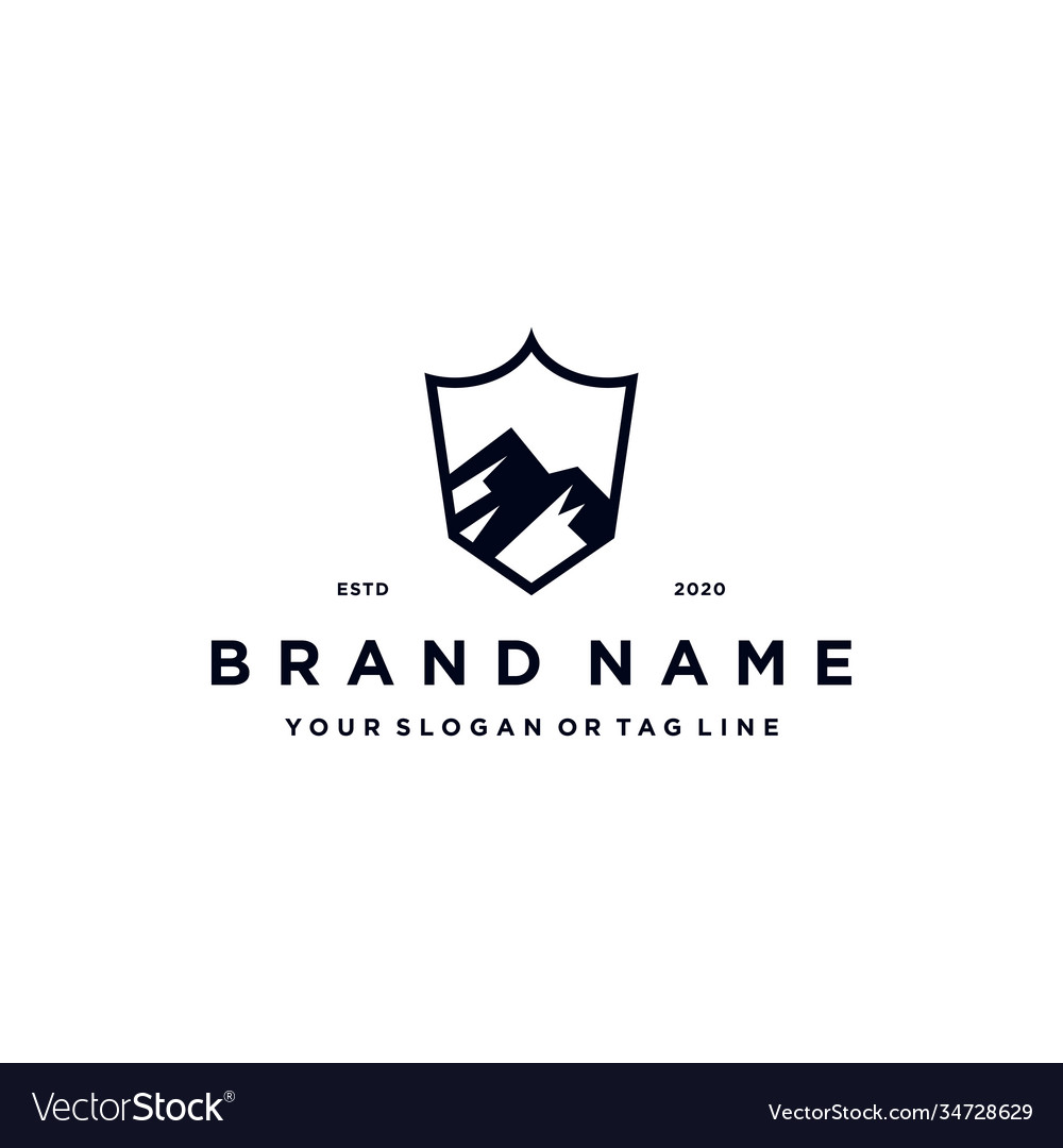 Mountain shield logo design concept