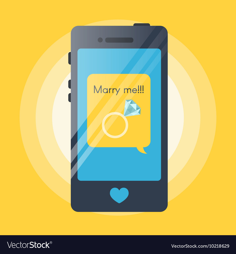 Smartphone with the text message inside speech
