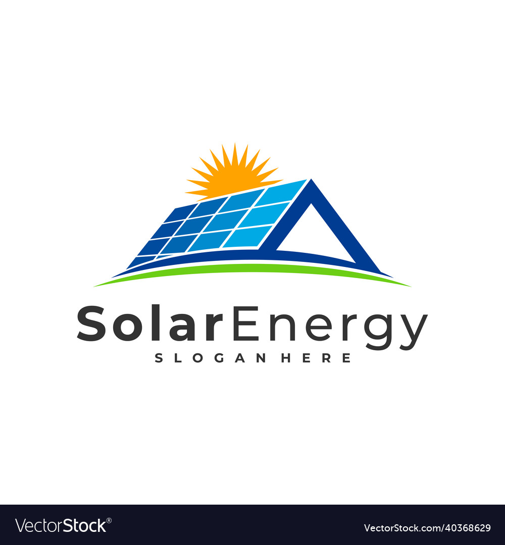 Solar Haus Logo Vorlage kreative Sonnenenergie