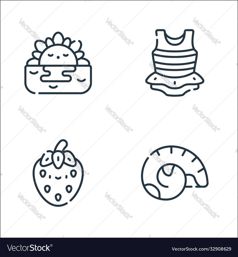 Summer line icons linear set quality