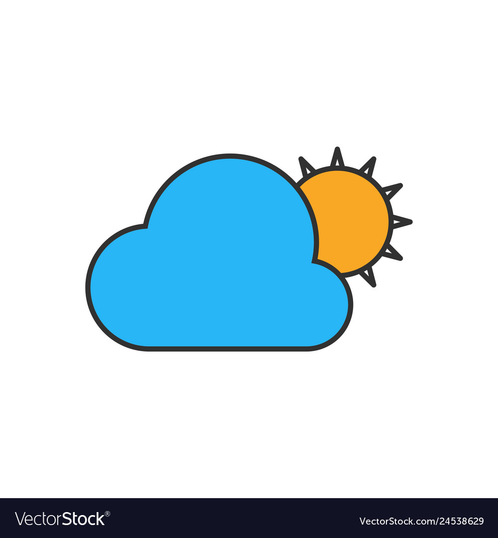 Sun and cloud icon Royalty Free Vector Image - VectorStock