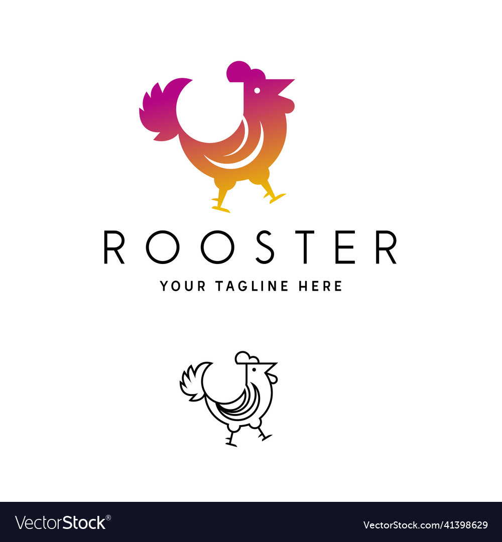 Symbol of rooster with a unique and interesting