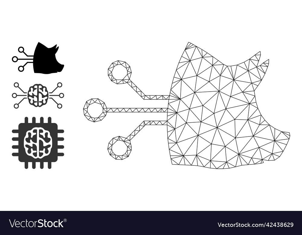 Web carcass pig brain interface icon vector image Web carcass pig brain interface icon
