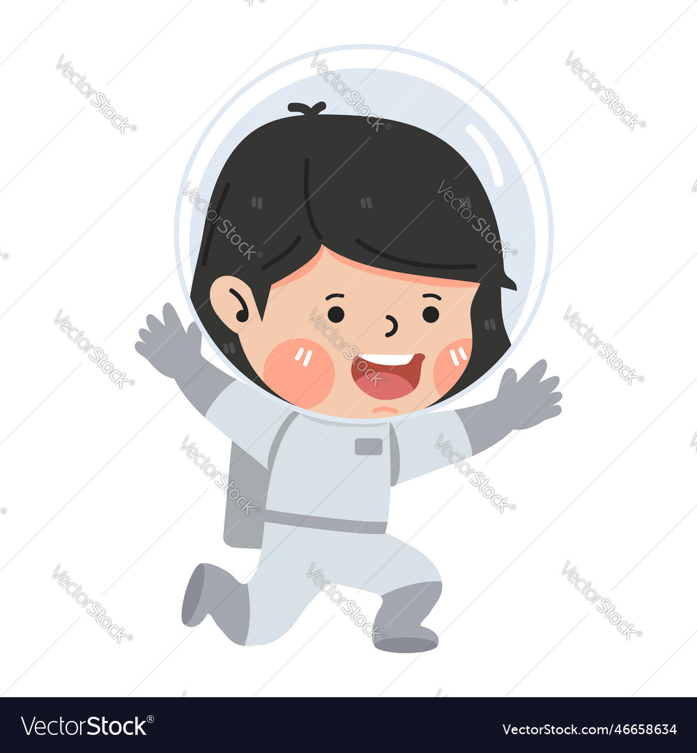 Astronaut girl floating in empty space vector image Astronaut girl floating in empty space