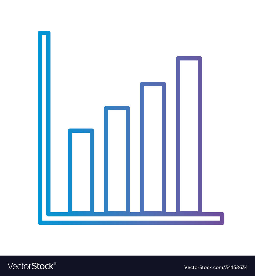 Bars chart gradient style icon design