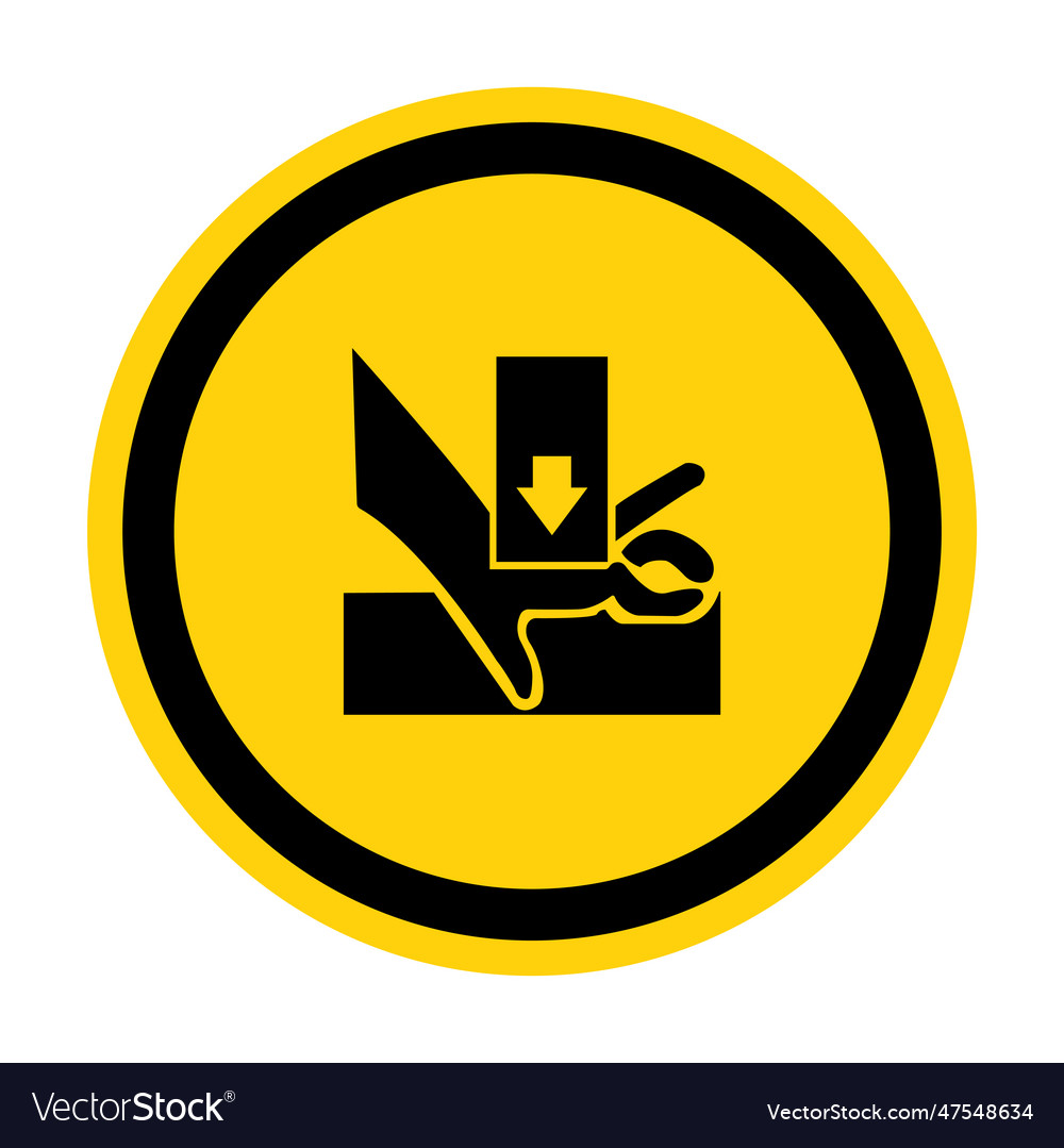 Beware you hand when using silkscreen symbol sign Vector Image