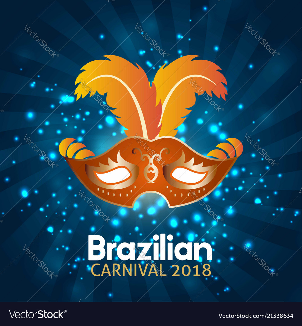 Blue abstract background with orange carnival