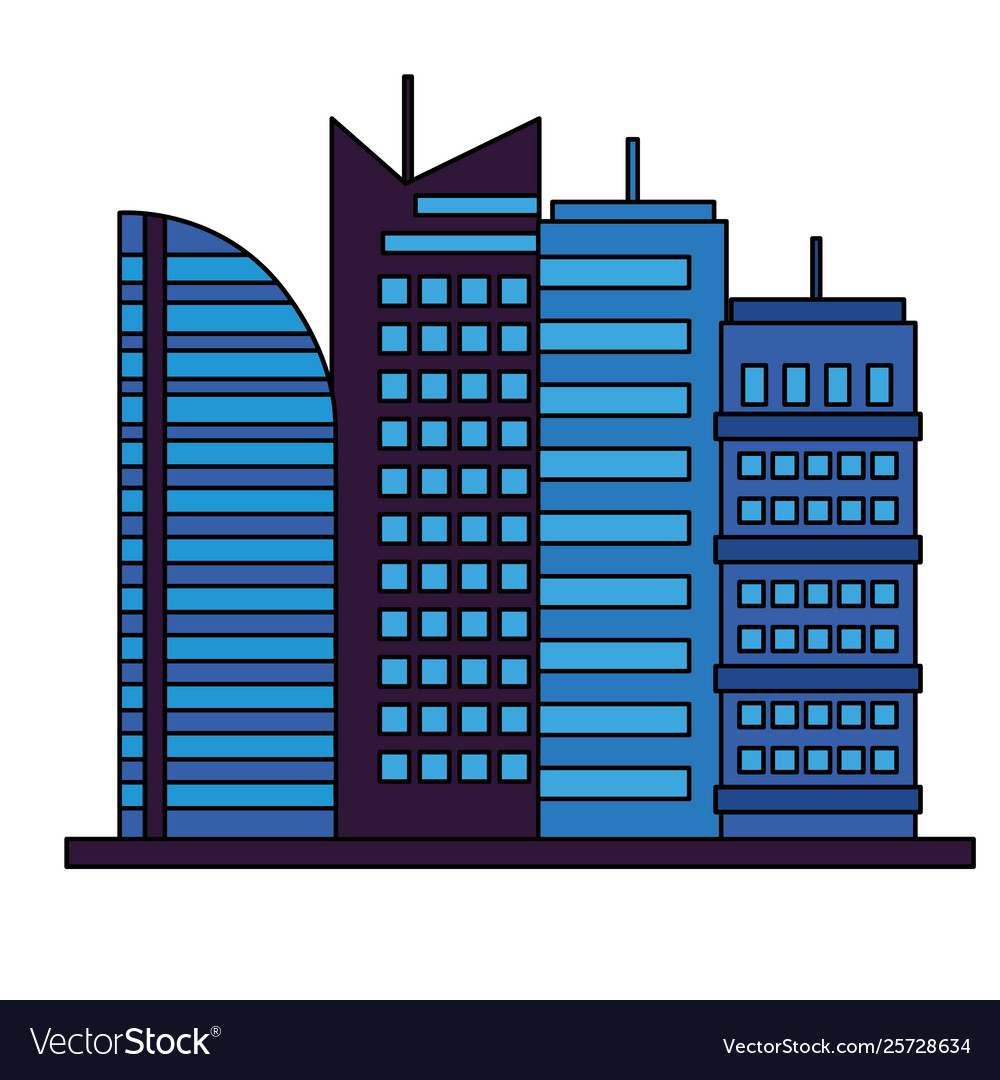 Building urban city Royalty Free Vector Image - VectorStock