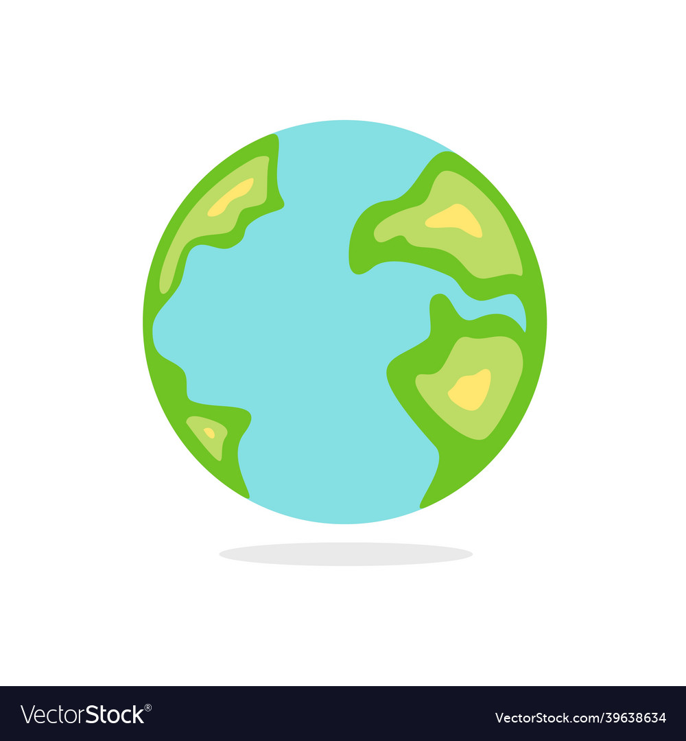 Cartoon planet earth simple globe with blue seas Vector Image