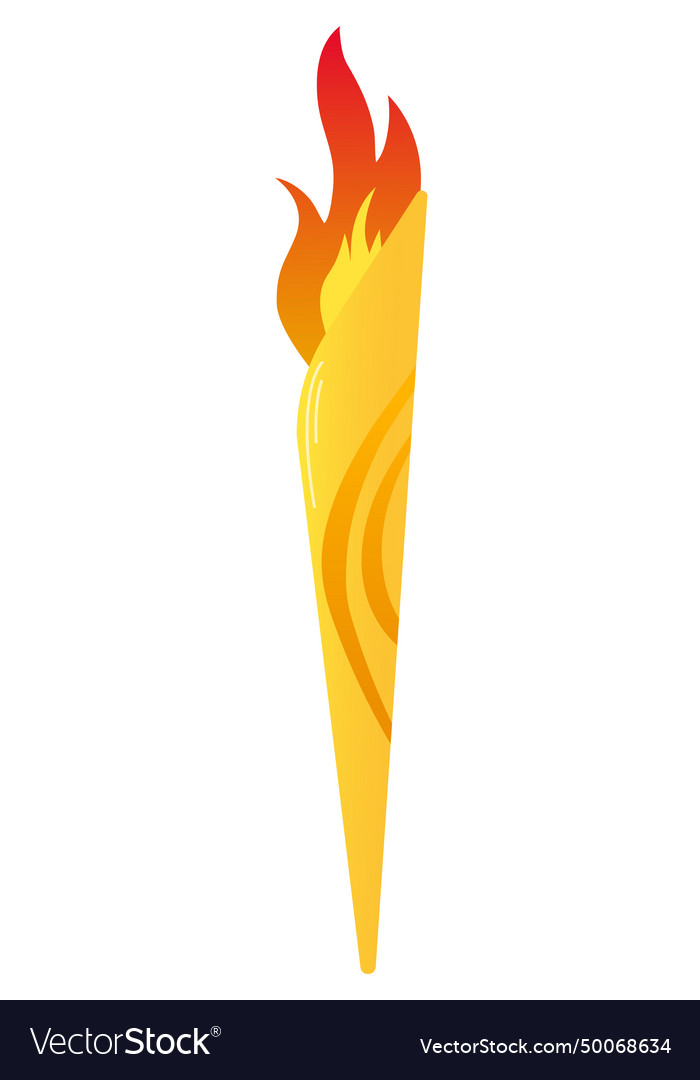 Colorful flaming torch flat