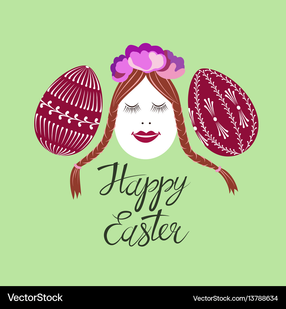 Cute decorated easter eggs Royalty Free Vector Image