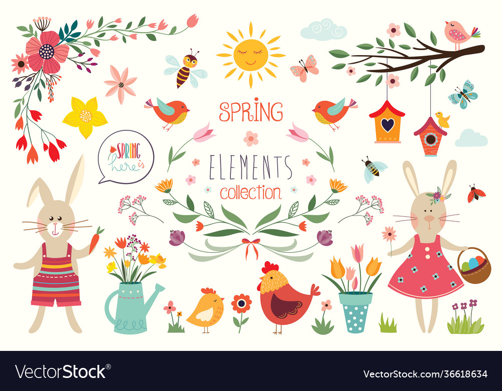 Easter elements collection