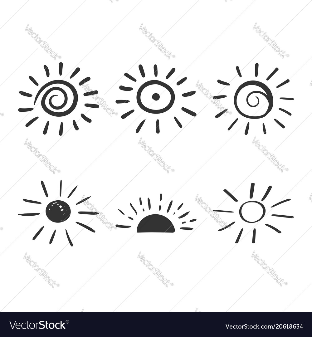 Hand Drawn Sun Sketch Doodle