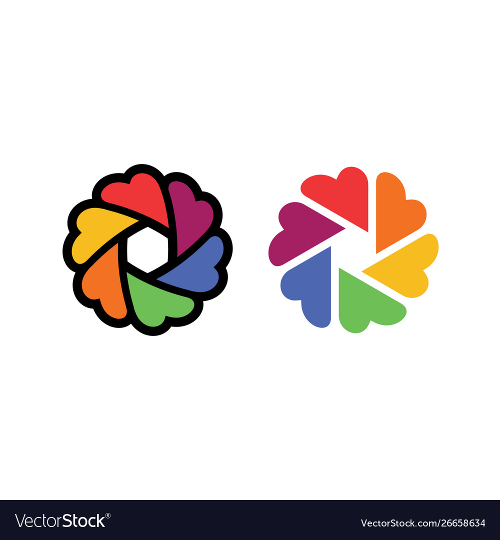 Love camera photo colorful logo icon