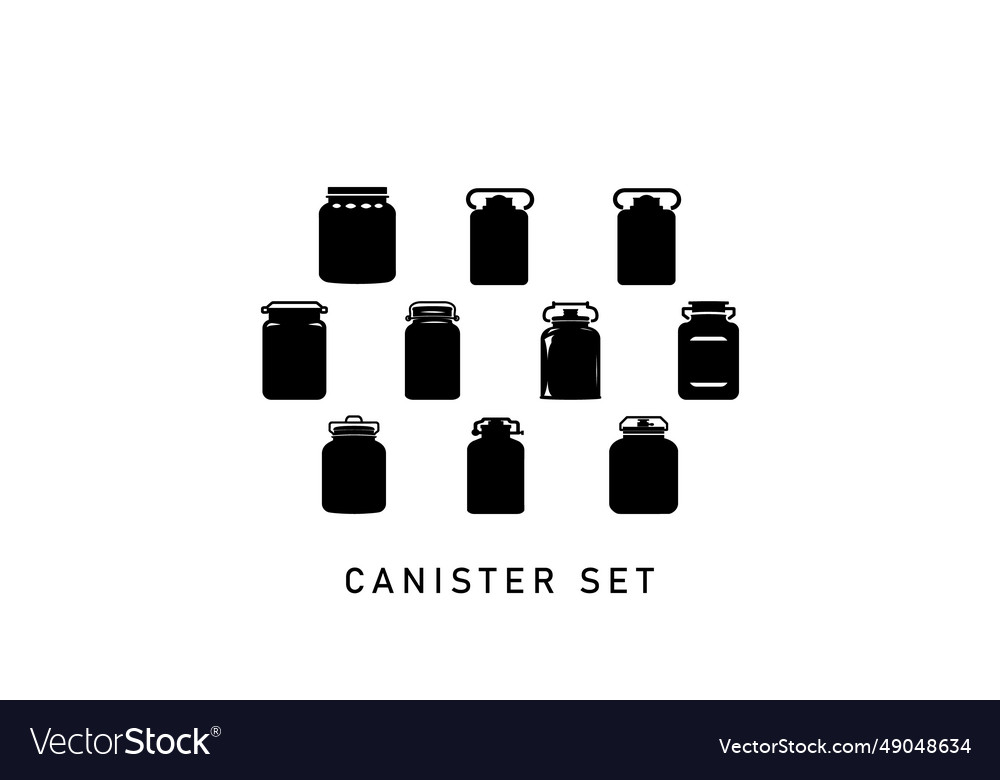 Minimalist canister icon set for streamlined