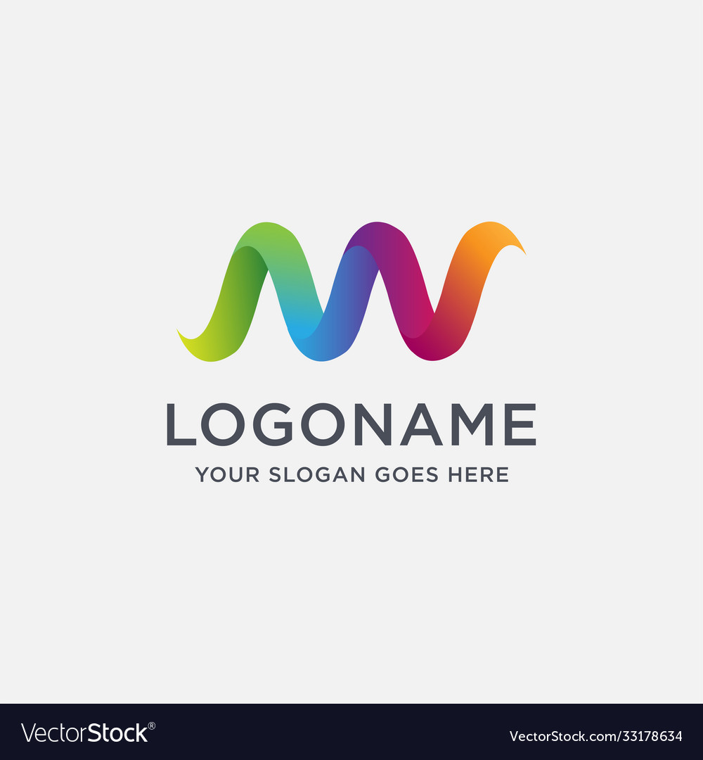 Modern abstract and colorful letter logo icon vector image Modern abstract and colorful letter logo icon
