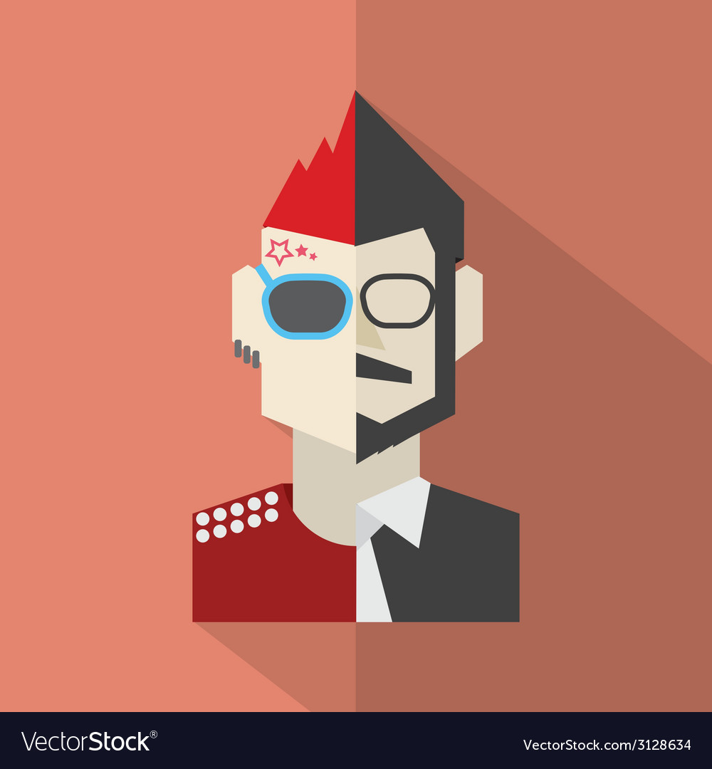 Modern flat design conflict character man icon