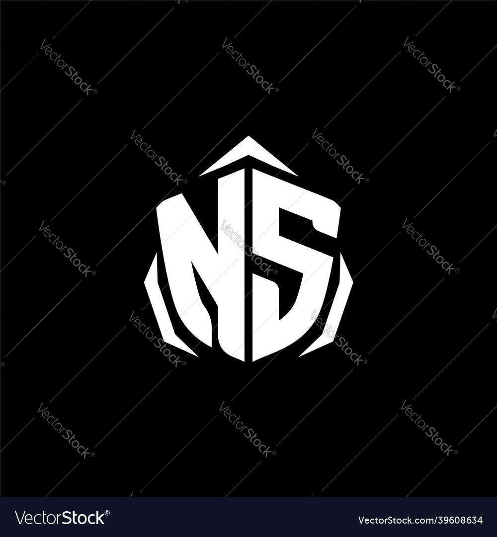 Ns monogram shield shape style