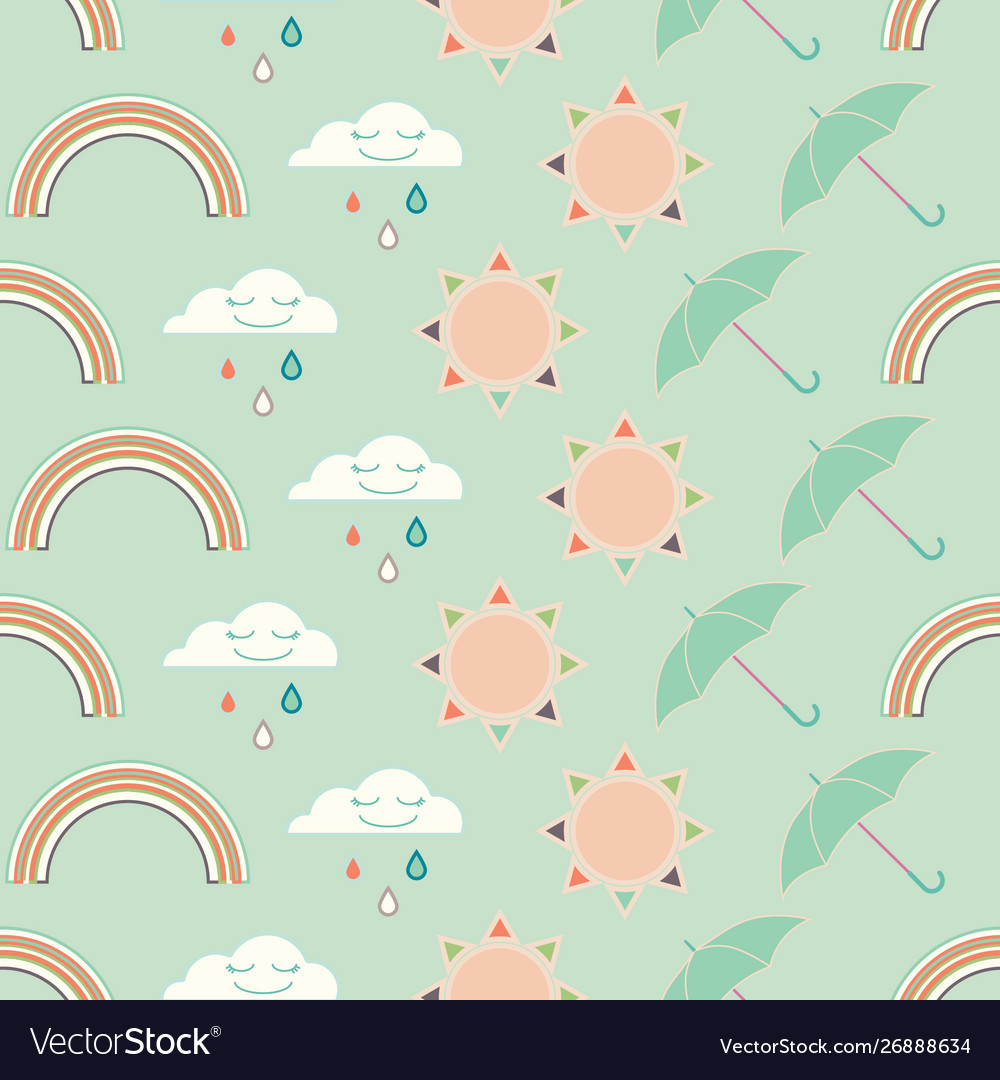 Repeat seamless pattern with clouds rain
