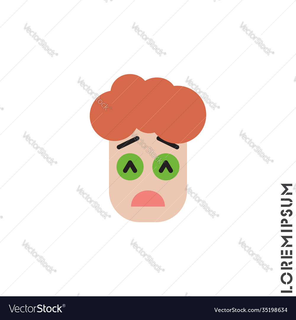 Sad give up tired emoticon boy man icon Royalty Free Vector