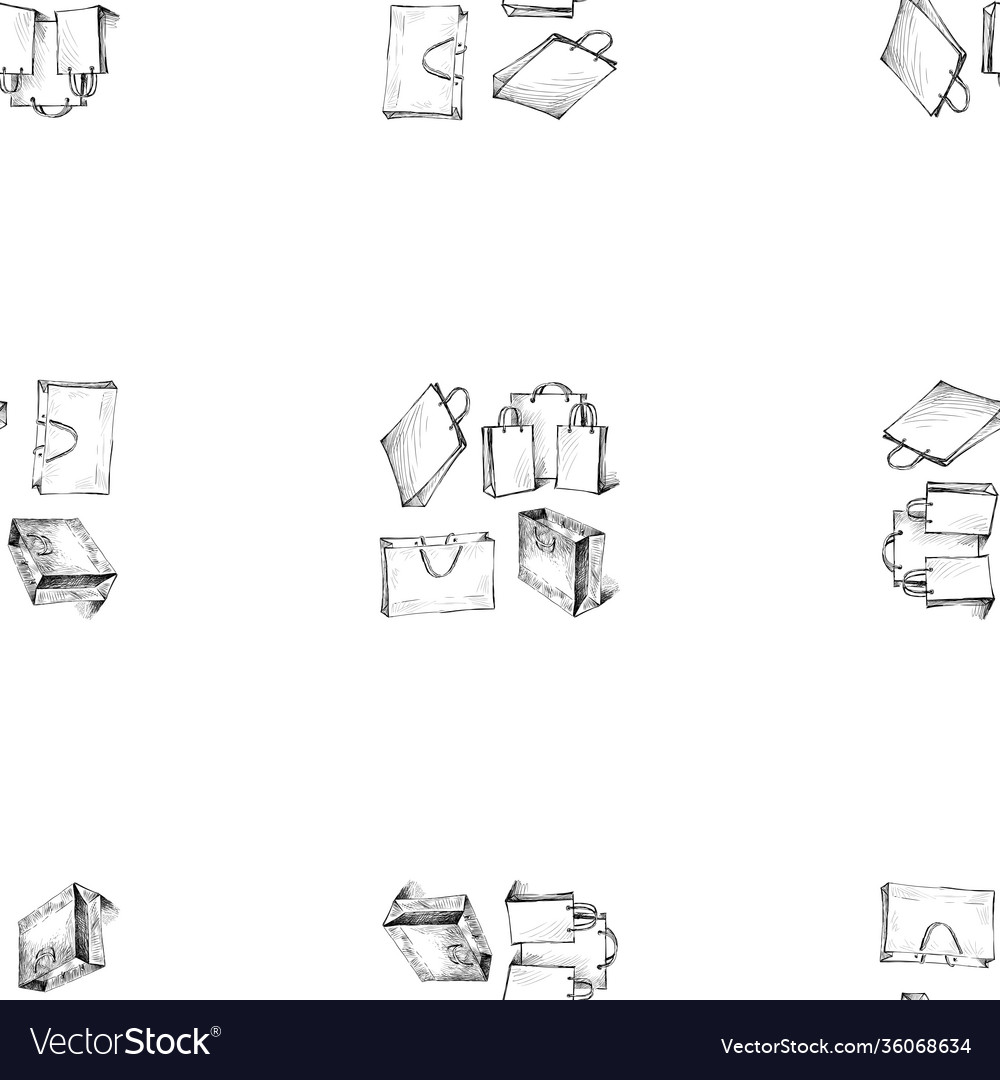 Seamless pattern sketches various shopping bugs vector image Seamless pattern sketches various shopping bugs