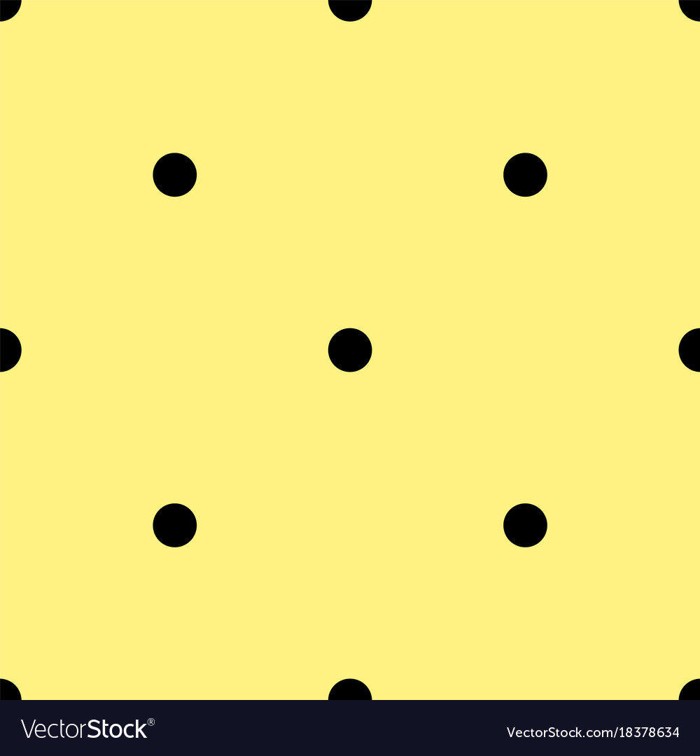 Tile pattern with black polka dots on yellow