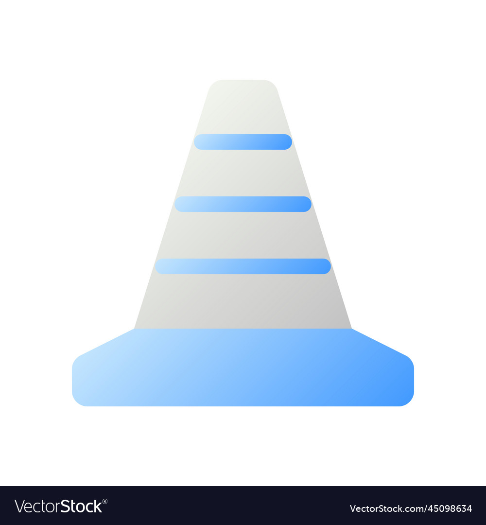 Traffic cone flat gradient two-color ui icon vector image Traffic cone flat gradient two-color ui icon