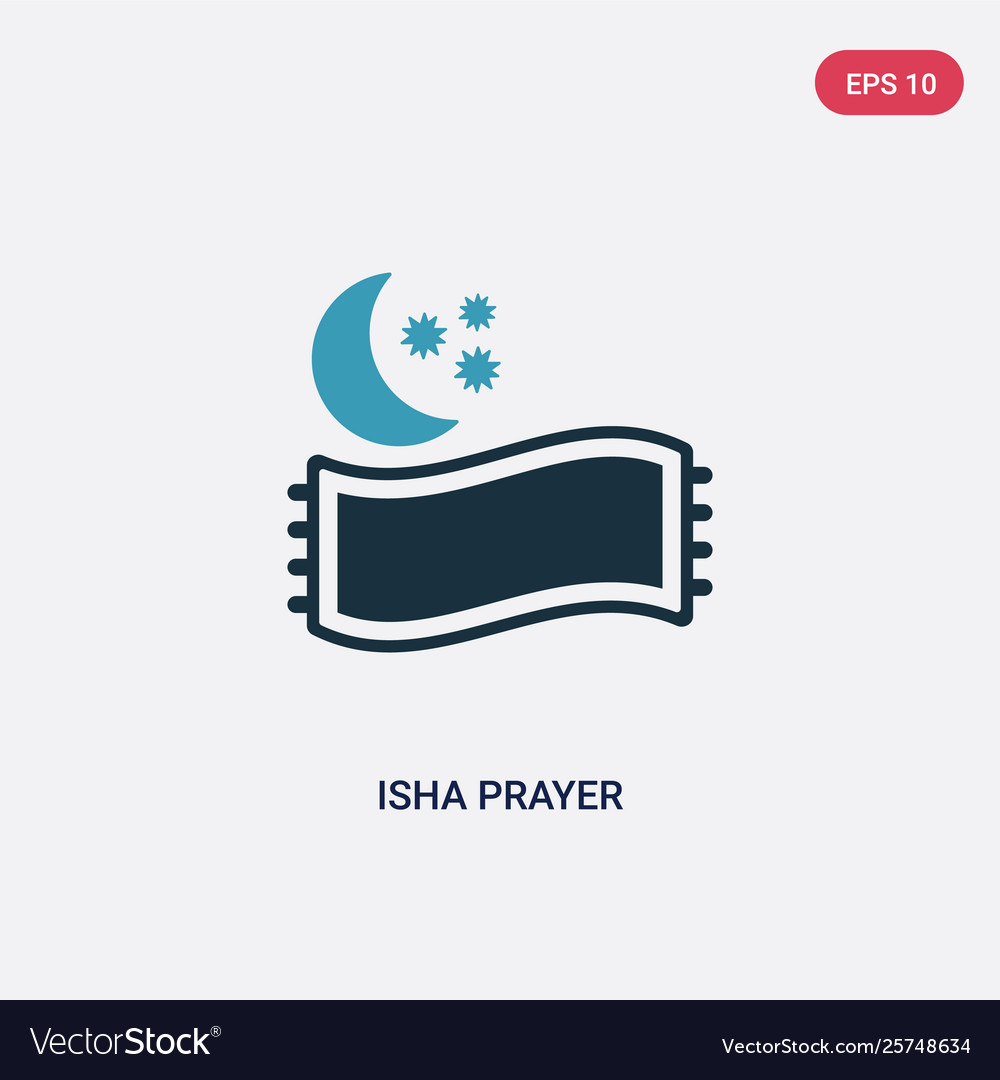 Two color isha prayer icon from signs concept