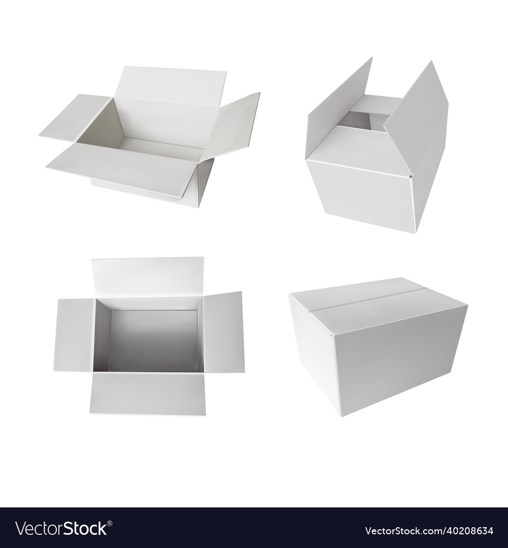 White boxes set isolated on Royalty Free Vector Image