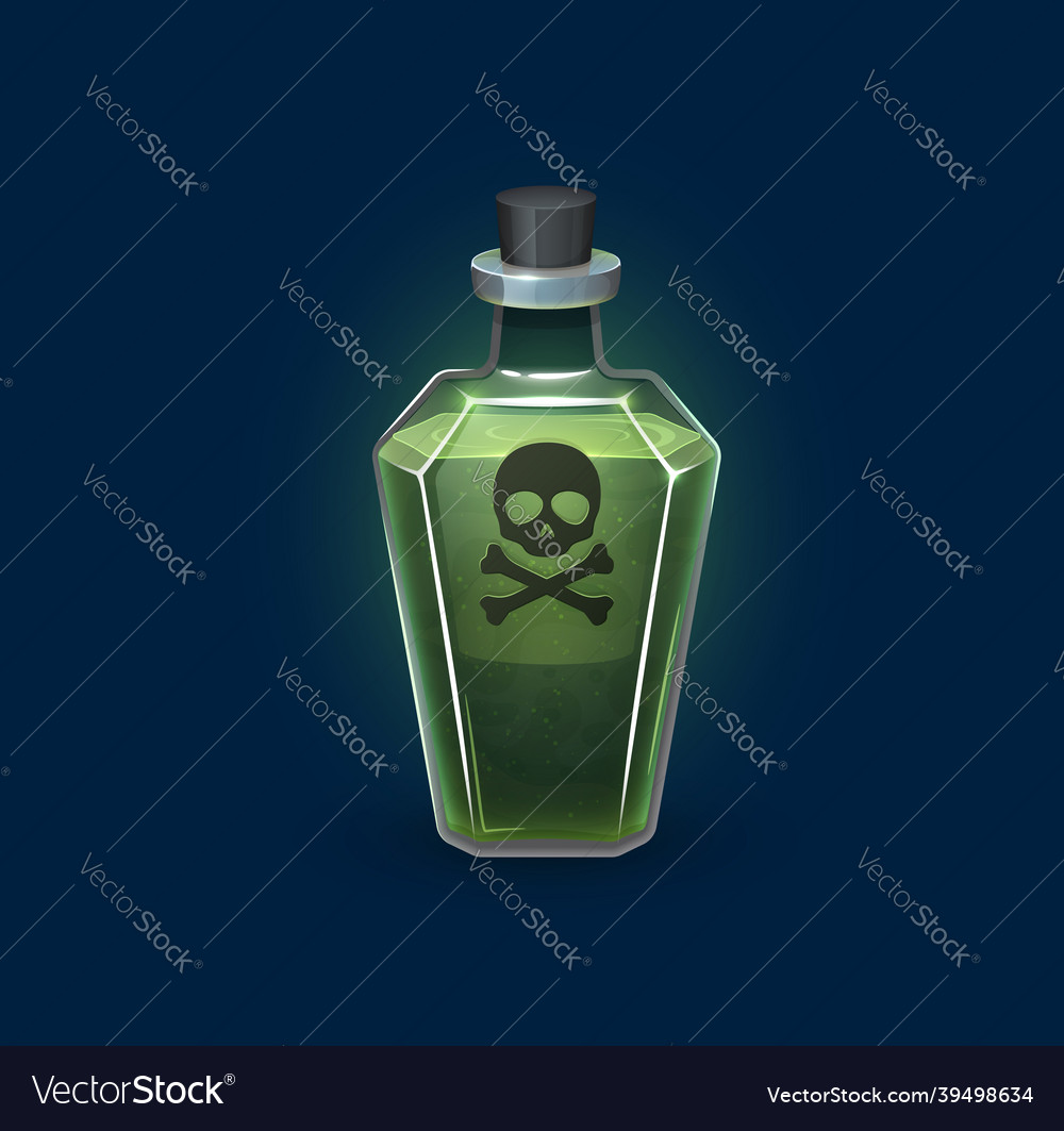 Witchcraft glass bottle with danger poison potion vector image Witchcraft glass bottle with danger poison potion