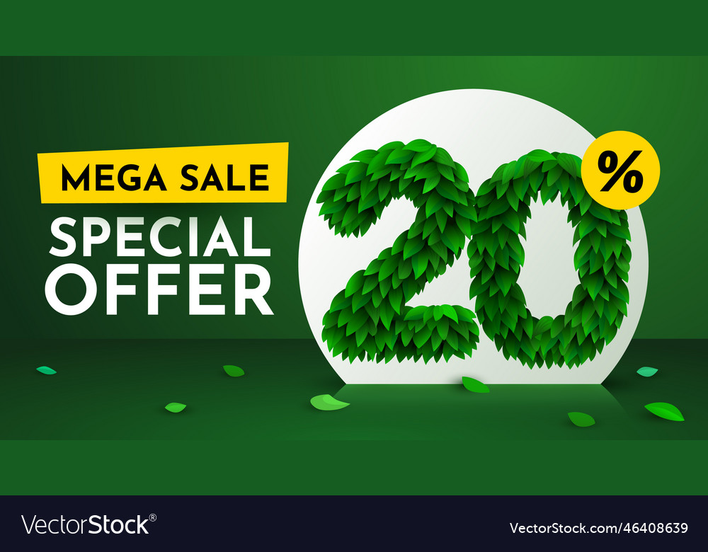20 percent off discount creative composition vector image 20 percent off discount creative composition