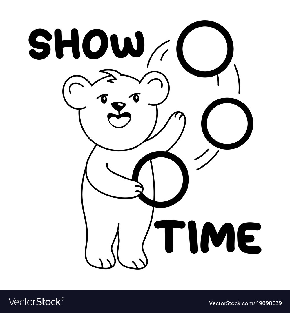 Bear juggling Royalty Free Vector Image - VectorStock